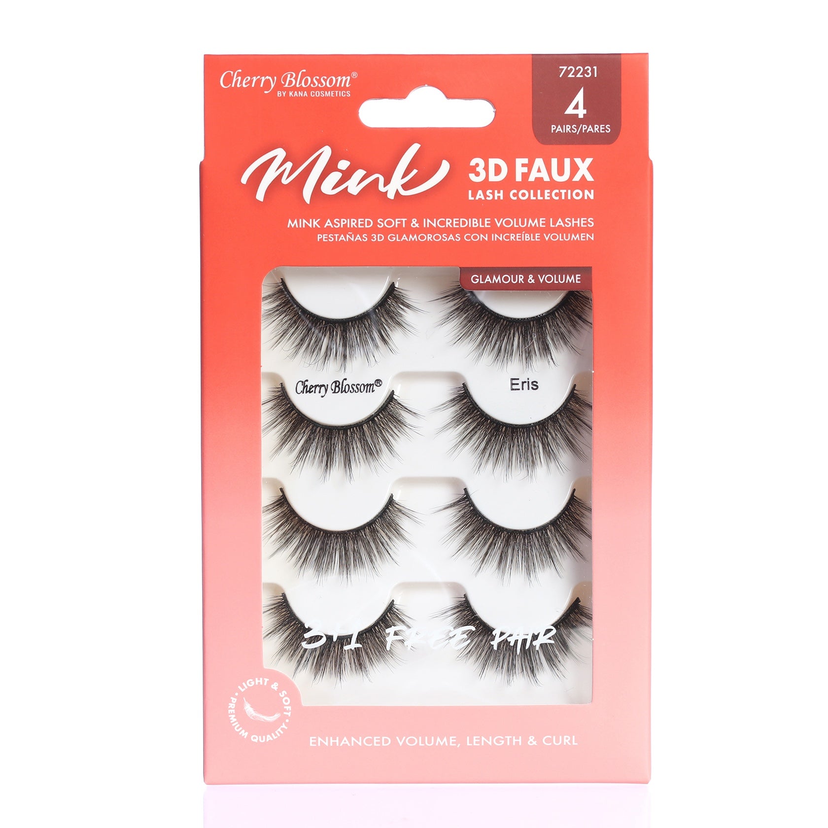 72231 3D Faux Mink Lashes 3+1 Pack (Eris) – Cherry Blossom Lashes