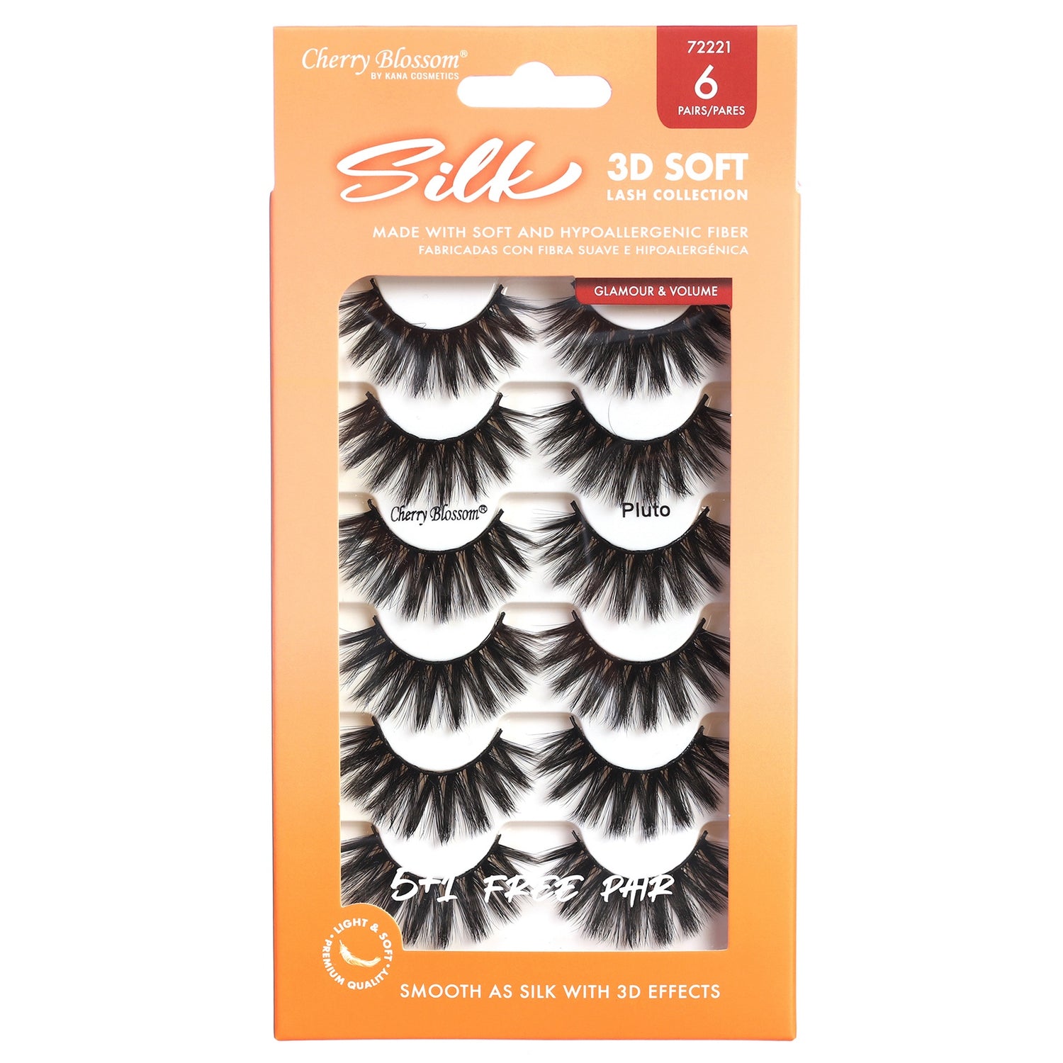 72221 3D Silk Lashes 5+1 Pack (Pluto)