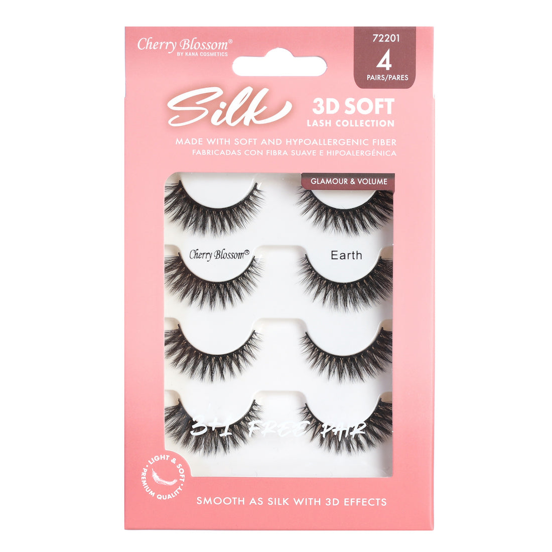 72201 3D Silk Lashes 3+1 Pack (Earth)