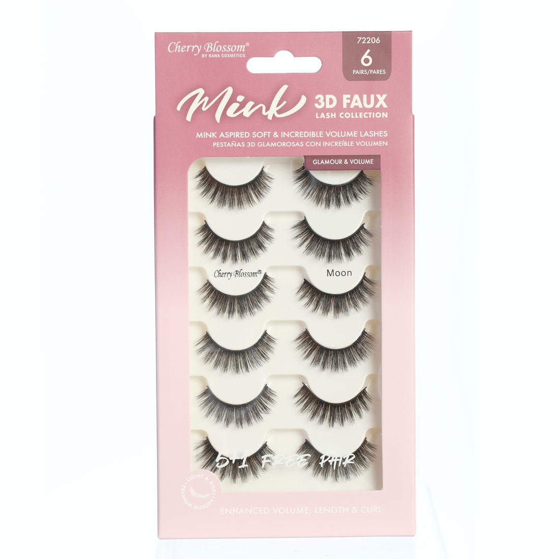 72206 3D Faux Mink Lashes 5+1 Pack (Moon)