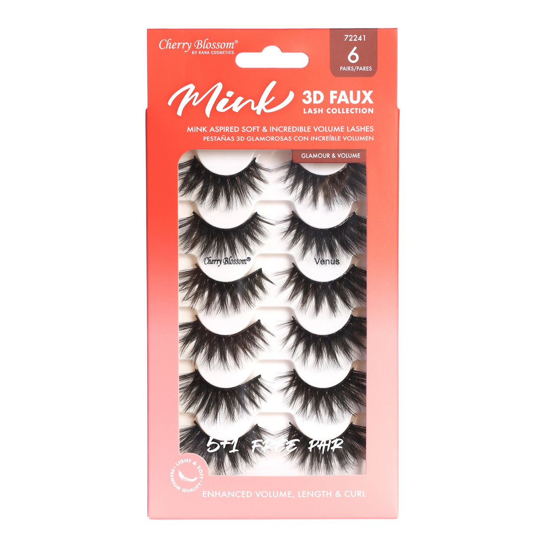 72241 3D Faux Mink Lashes 5+1 Pack (Venus)