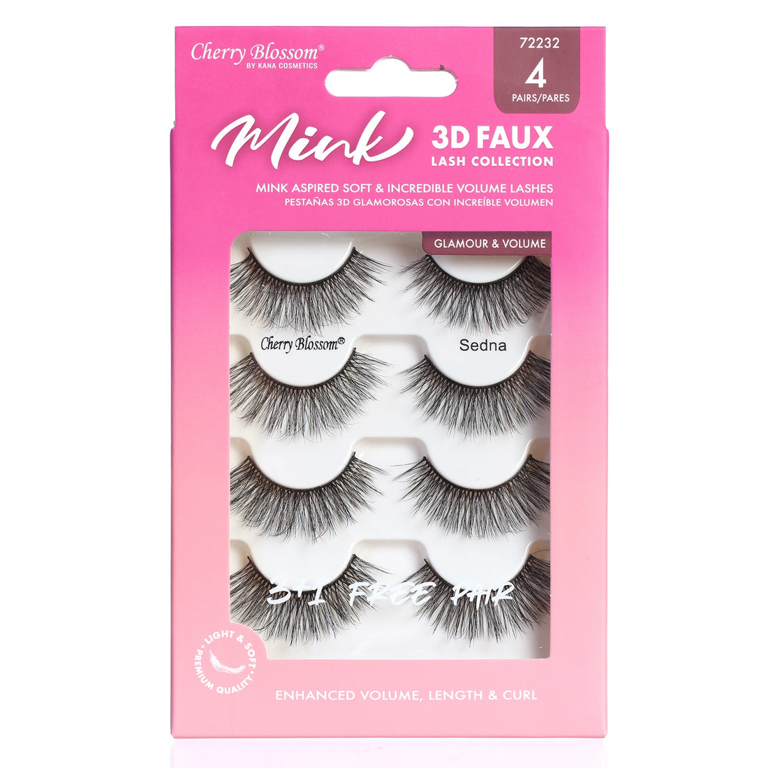 72232 3D Faux Mink Lashes 3+1 Pack (Sedna)