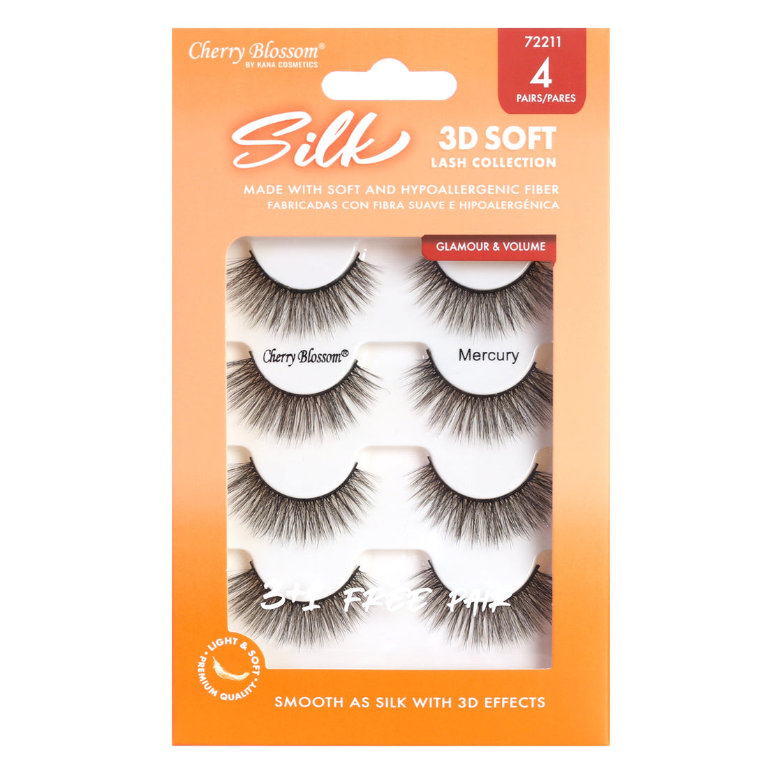 72211 3D Faux Mink Lashes 3+1 Pack (Mercury)